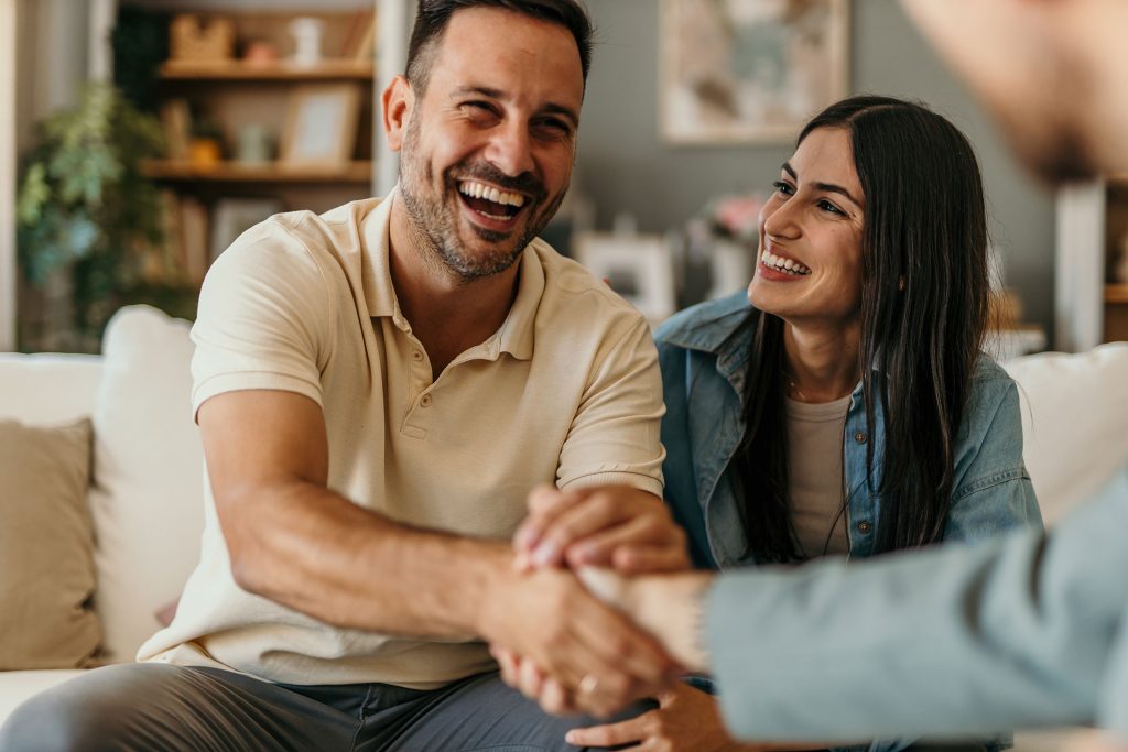 Couple meeting with a realtor
